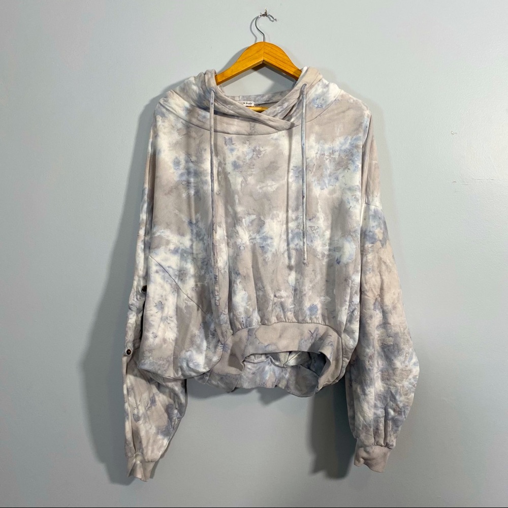 Batwing Tie Dye Sweater Hoodie with Clasped Arms - Young Fabulous & Broke